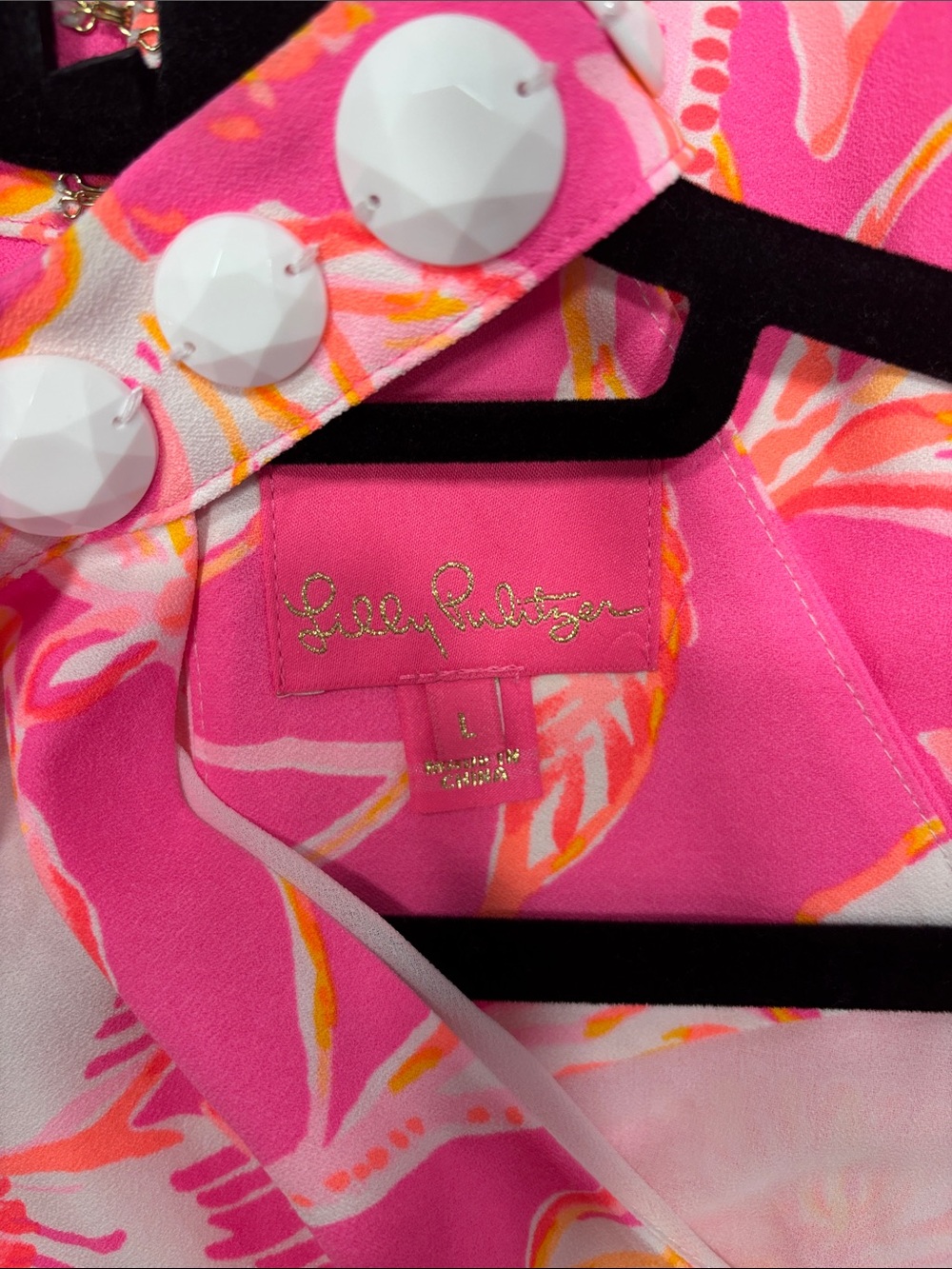 Lilly Pulitzer Hot Pink, White & Coral Floral Halter Dress - Picture 2 of 3